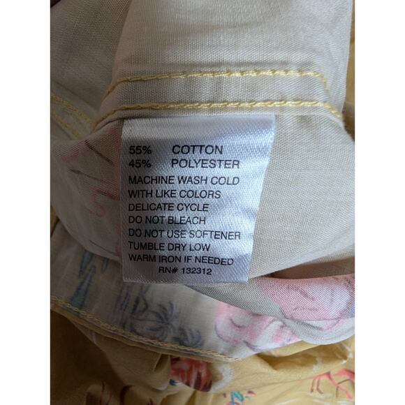 NWT Howler Brothers The Original Mansfield Shirt Mens XL Yellow Flamingo Pattern - Picture 5 of 5